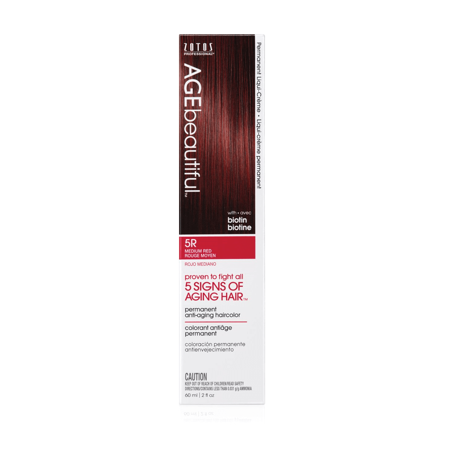 AGEbeautiful 5R Medium Red Permanent Liqui-Creme Hair Color 2 oz