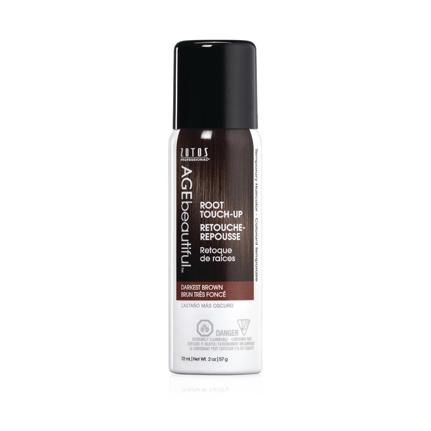 AGEbeautiful Darkest Brown Root Touch Up Spray Temporary Hair Color 2 oz