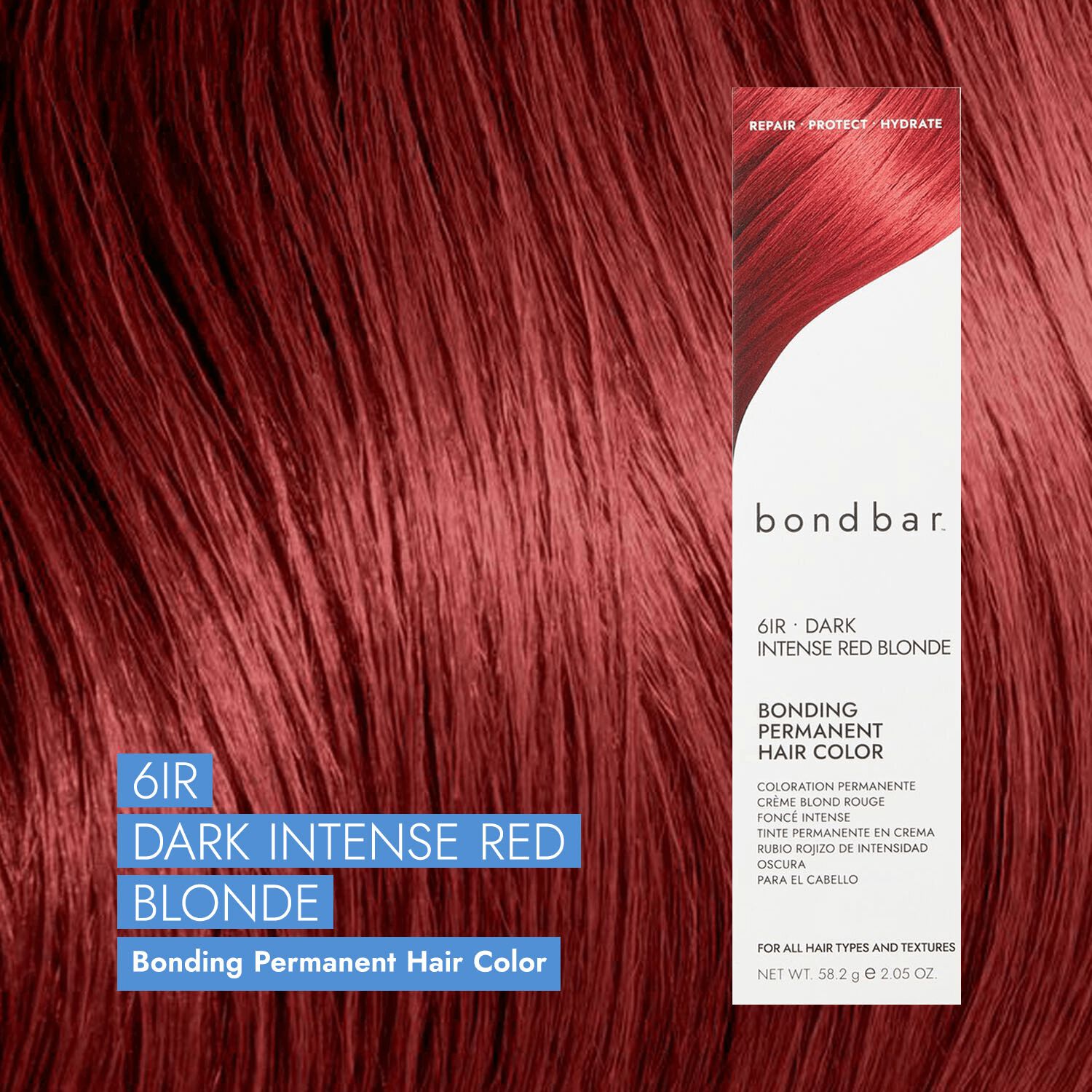 Bondbar 6IR Dark Intense Red Blonde Bonding Permanent Crème Hair Color 2.05 Oz