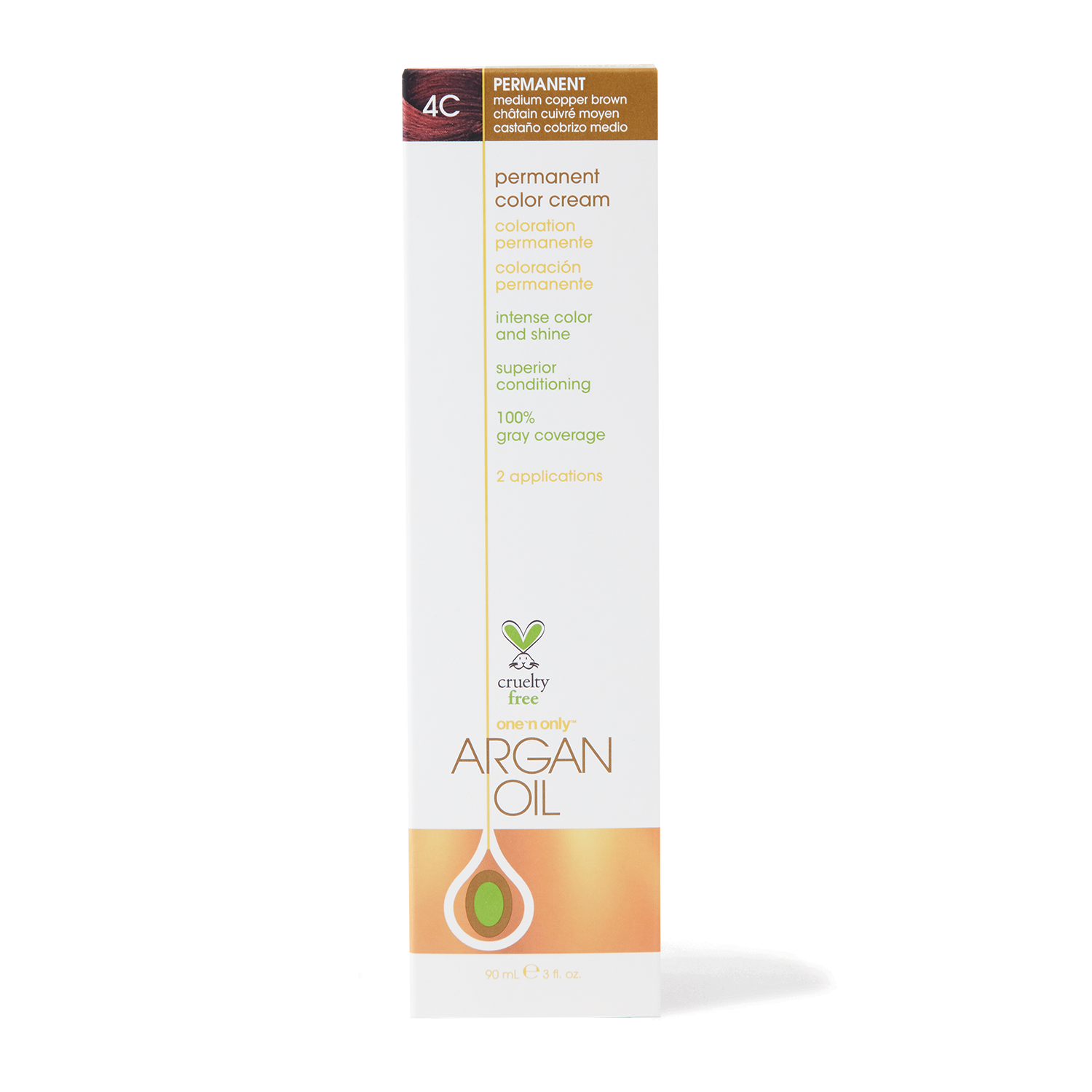 One 'n Only Argan Oil Permanent Color Cream 4C Medium Copper Brown