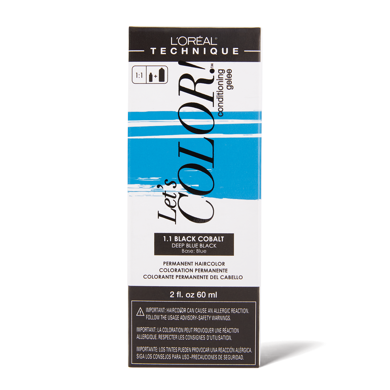 L'Oreal Let's COLOR! Conditioning Gelee Permanent Haircolor 1.1 Black Cobalt