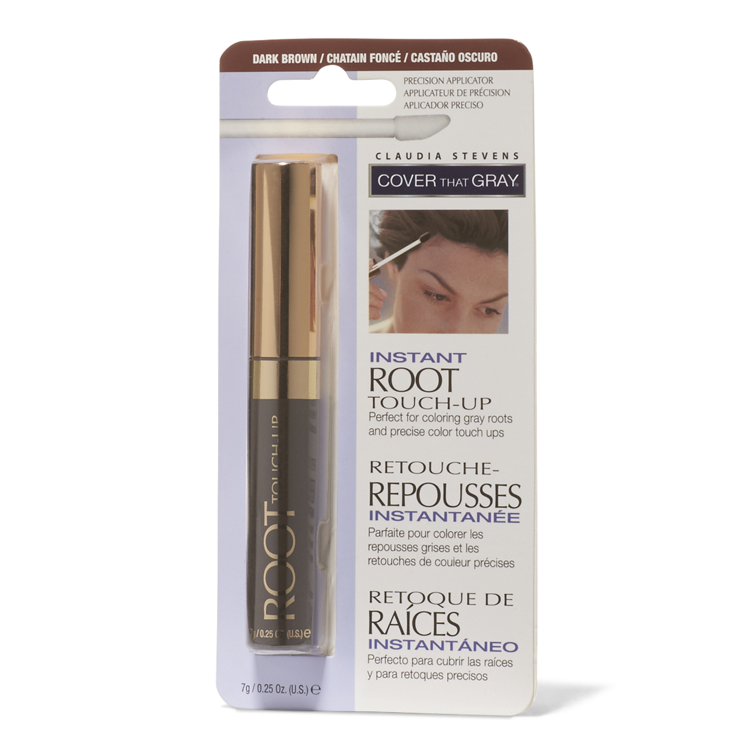 Claudia Stevens Dark Brown Instant Root Touch Up .25 Oz