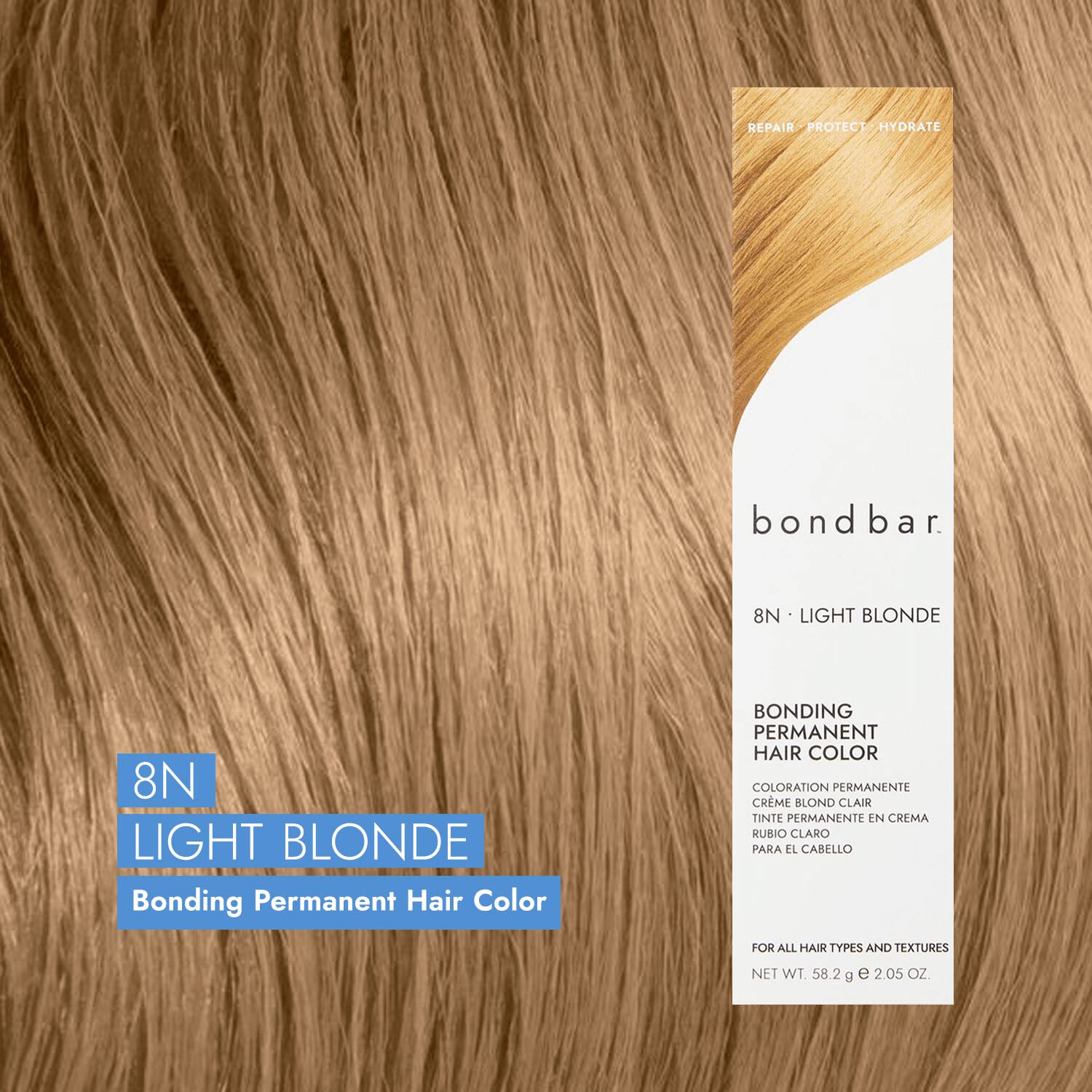 Bondbar 8N Light Blonde Bonding Permanent Crème Hair Color 2.05 Oz