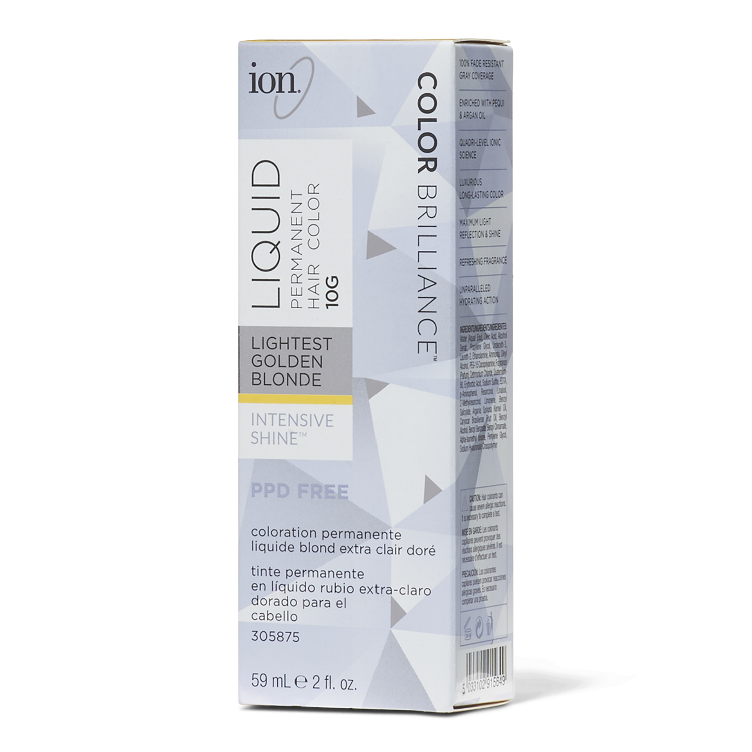 Ion 10G Lightest Golden Blonde Permanent Liquid Hair Color 2 oz
