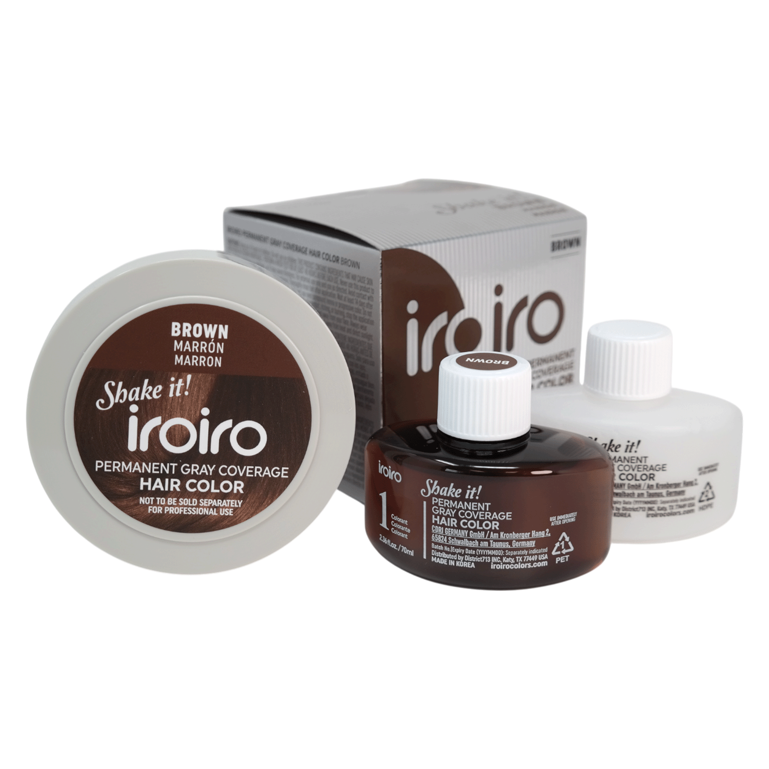Iroiro Gray Coverage Permanent Hair Color Brown 4.72 Fl Oz