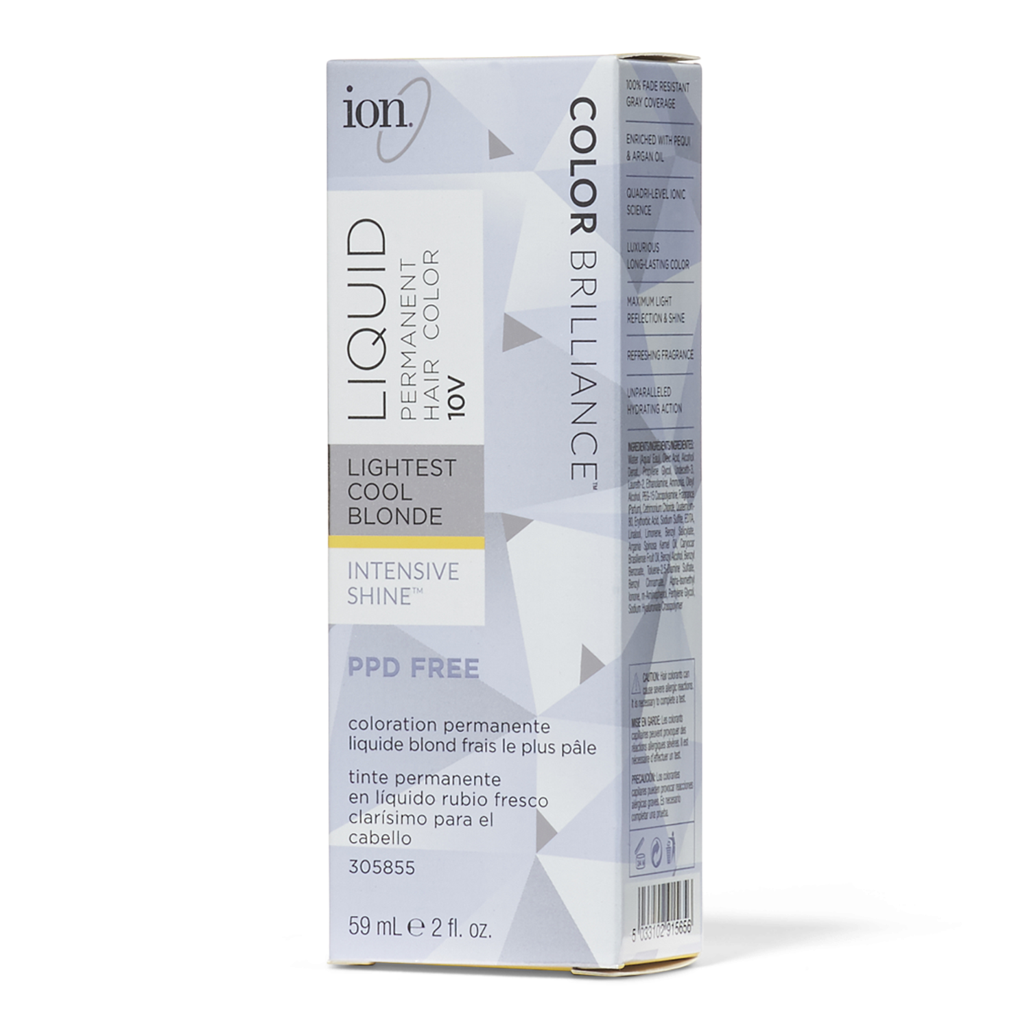 Ion 10V Lightest Cool Blonde Permanent Liquid Hair Color 2 oz