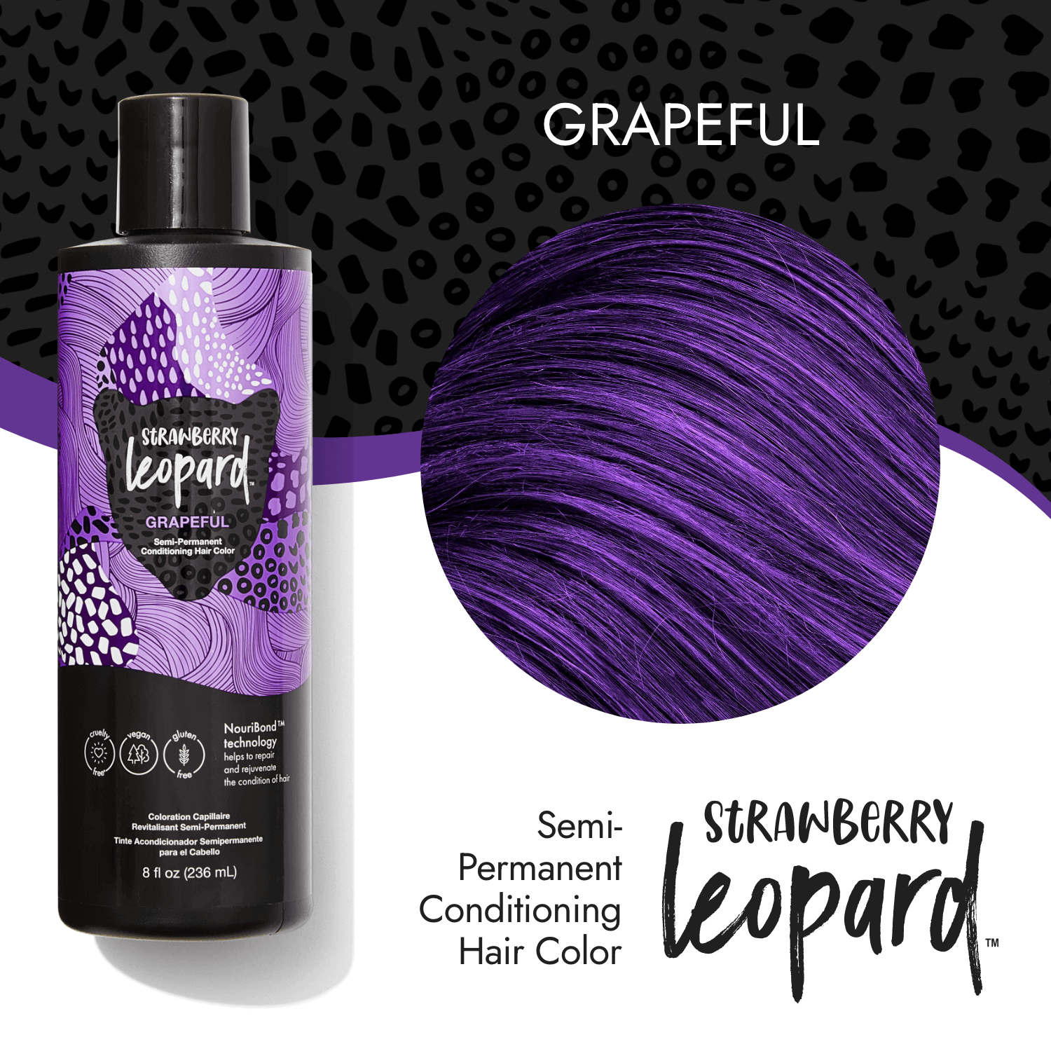Strawberry Leopard Grapeful Semi Permanent Conditioning Hair Color 8 oz