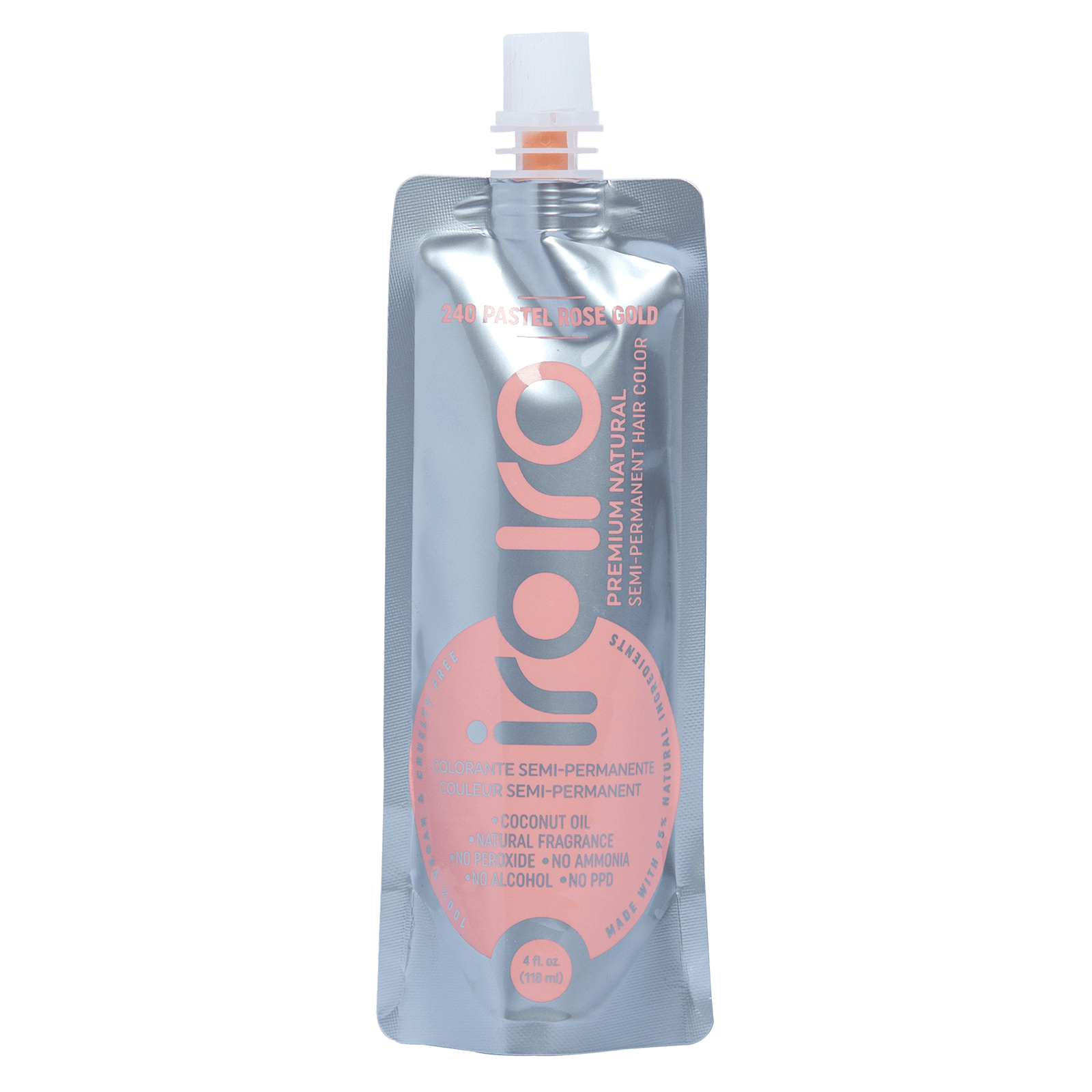 Iroiro 240 Rose Gold Premium Natural Semi Permanent Hair Color 4oz