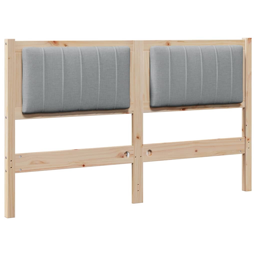vidaXL Gepolstertes Kopfteil Braun 135 cm Massives Kiefernholz Image
