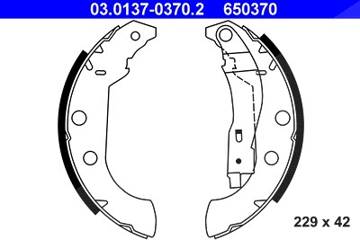 Ate Bremsbackensatz [Hersteller-Nr. 03.0137-0370.2] für Citroën, Peugeot Image