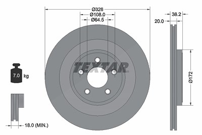 Textar 1x Bremsscheibe [Hersteller-Nr. 92178005] für Jaguar, Daimler Image