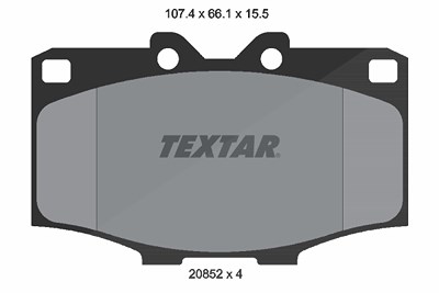 Textar Bremsbelagsatz, Scheibenbremse [Hersteller-Nr. 2085201] für Toyota Image