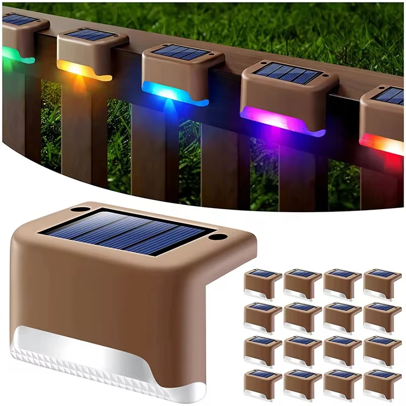 8 stücke LED Solar Schritt Lampe im Freien Garten Lichter Solar Treppen licht wasserdichte Zaun Lampe Dekoration für Patio Pfad Deck Treppe