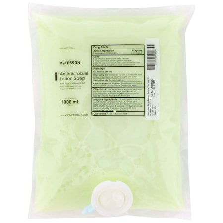 MCKESSON 53-28086-1000 Antimicrobial Lotion Soap, Herbal Scent, Aloe, 1,000 mL