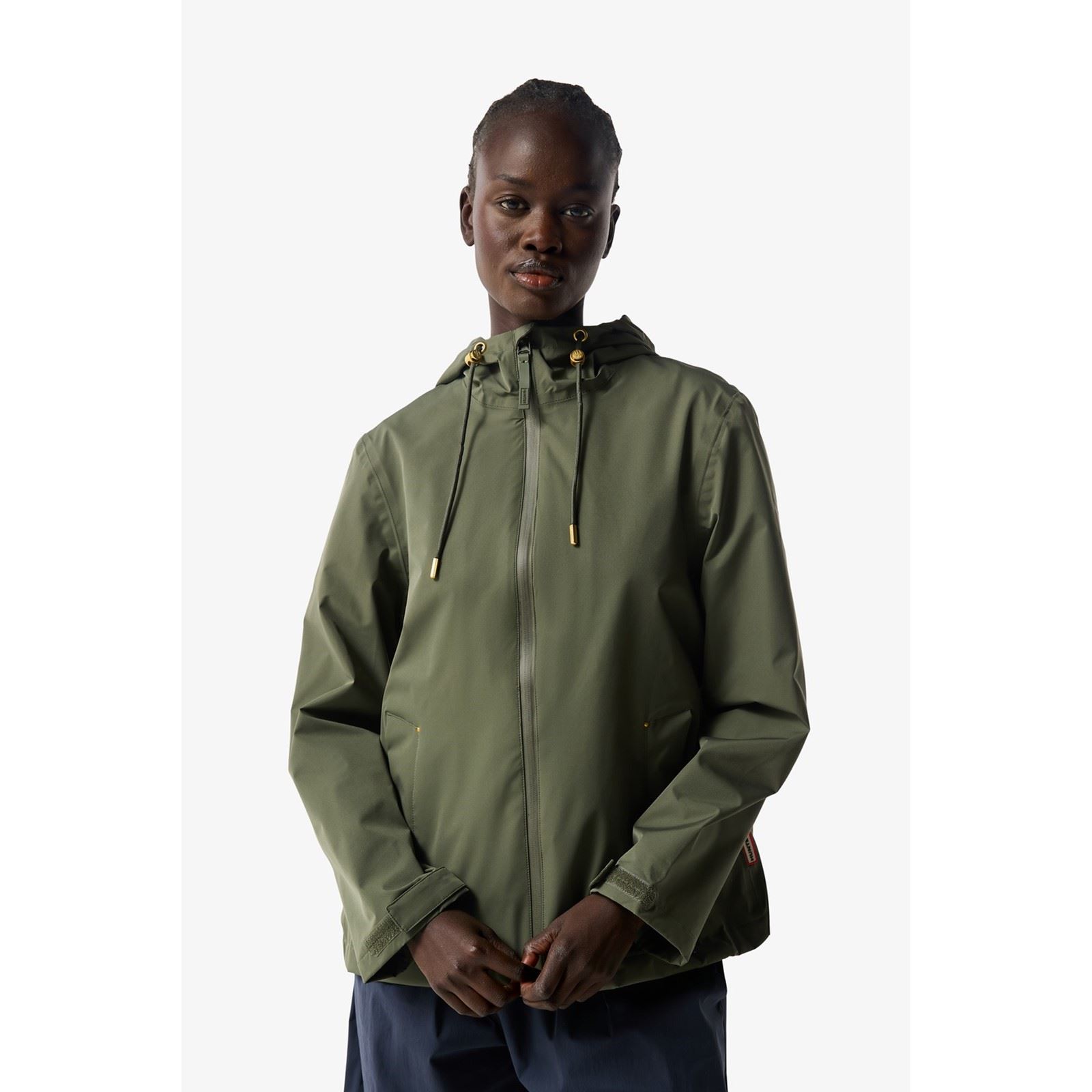 Hunter Original Lightweight Waterproof Womens Green Rain Jacket - Dark Green - Size Large | Hunter Sale | Discount Designer Brands