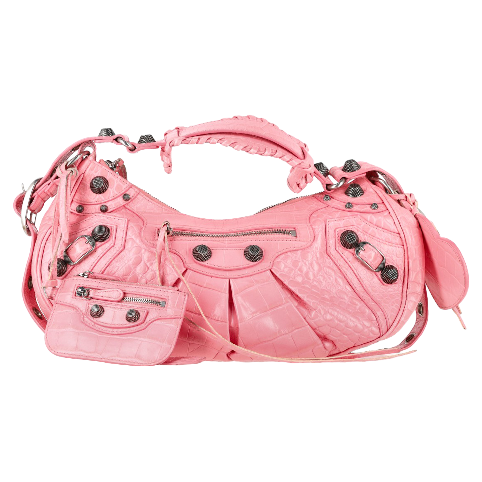 Balenciaga Pre-owned Womens Small Le Cagole Shoulder Bag in Pink Lambskin Leather - One Size | Balenciaga Pre-owned Sale | Discount Designer Brands