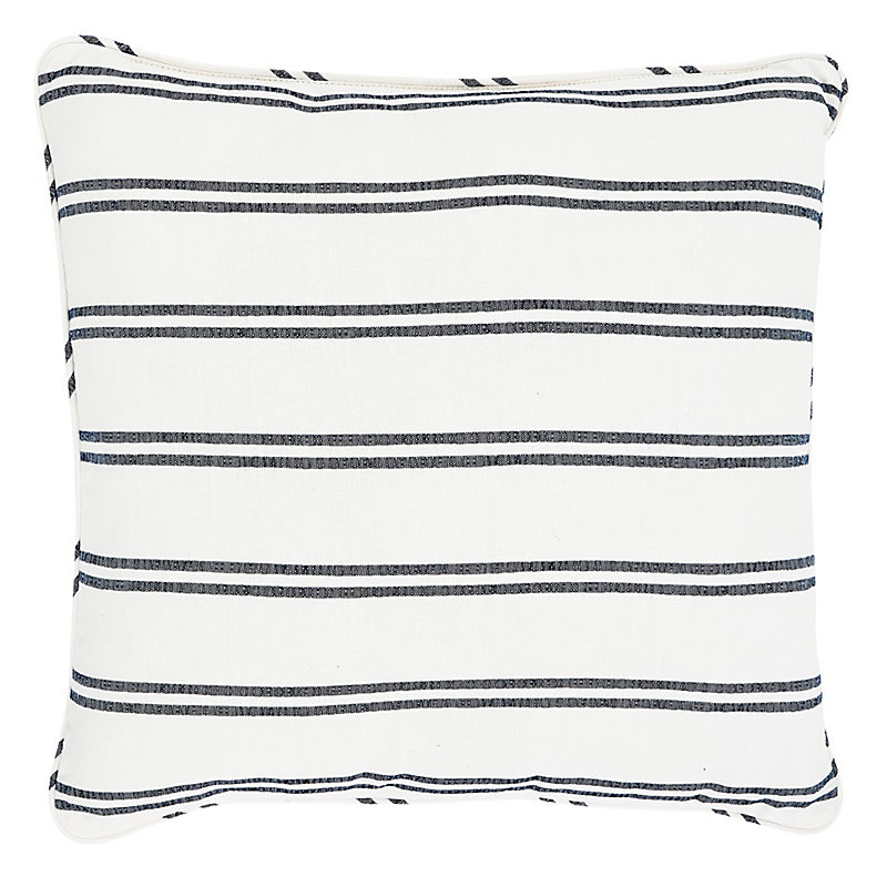Halyard Stripe Sunbrella Outdoor Pillow - Sky 16" x 16" - Ballard Designs