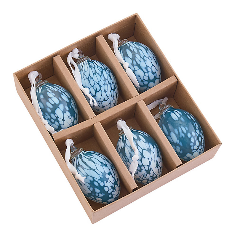 Confetti Glass Easter Eggs - Set of 6 - Blue - Ballard Designs