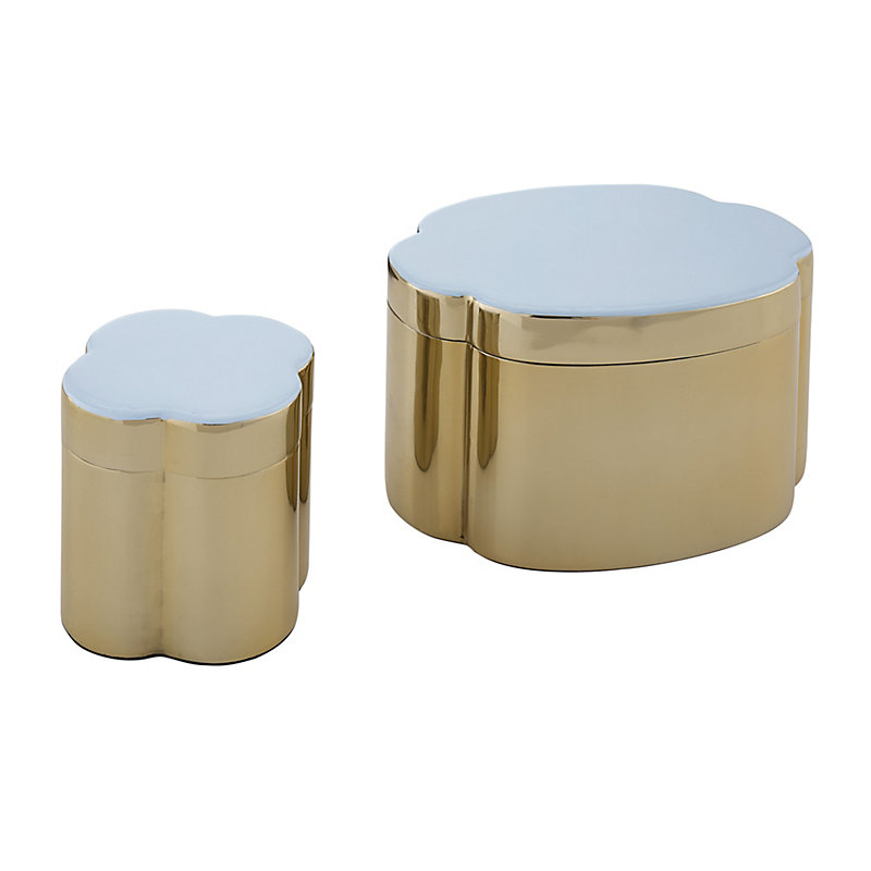 Set of 2 Quatrefoil Decorative Boxes - Light Blue - Ballard Designs