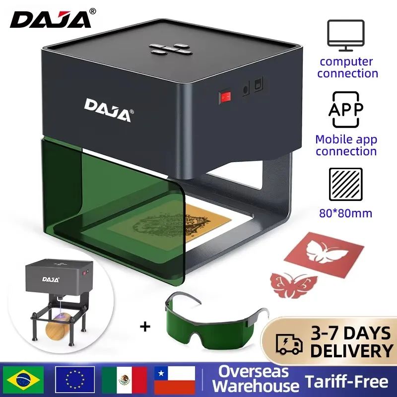 DAJA DJ6 Pro Mini Portable Laser Engraver Bluetooth DIY CNC Engraving Machine dj6 (us Plug)