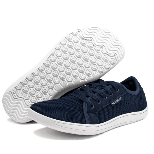 HOBIBEAR Wide Barefoot Trail Running Shoes Non Slip Minimalist Walking Sneakers For Men And Women black White 38