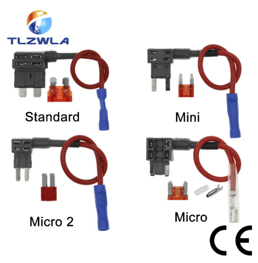 12V Add A Circuit Fuse Tap Adapter Car Fuse Holder With 10A Blade Fuse (Mini Micro Standard) standard 25a