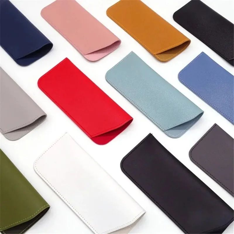 PU Leather Glasses Protective Pouch Case light Grey