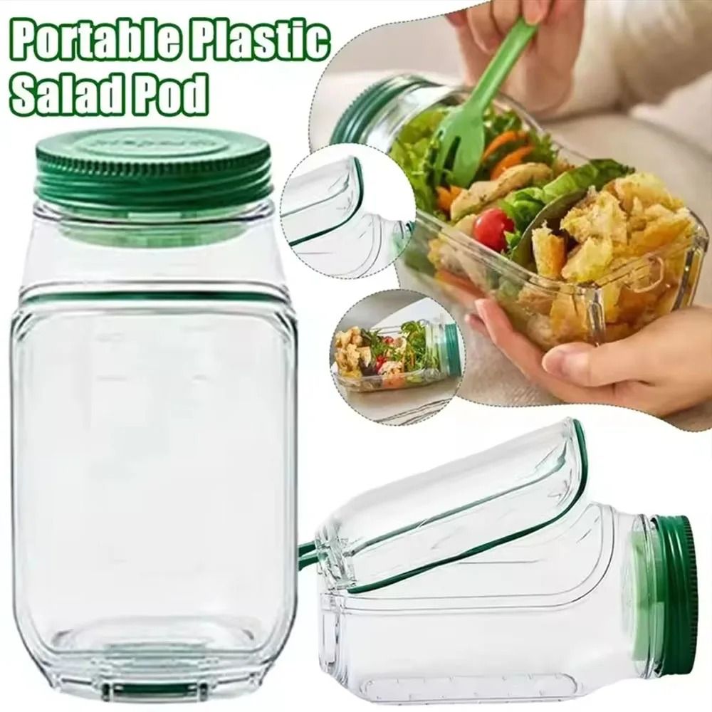 Portable Leakproof Side Opening Salad & Fruit Container 2 Pcs