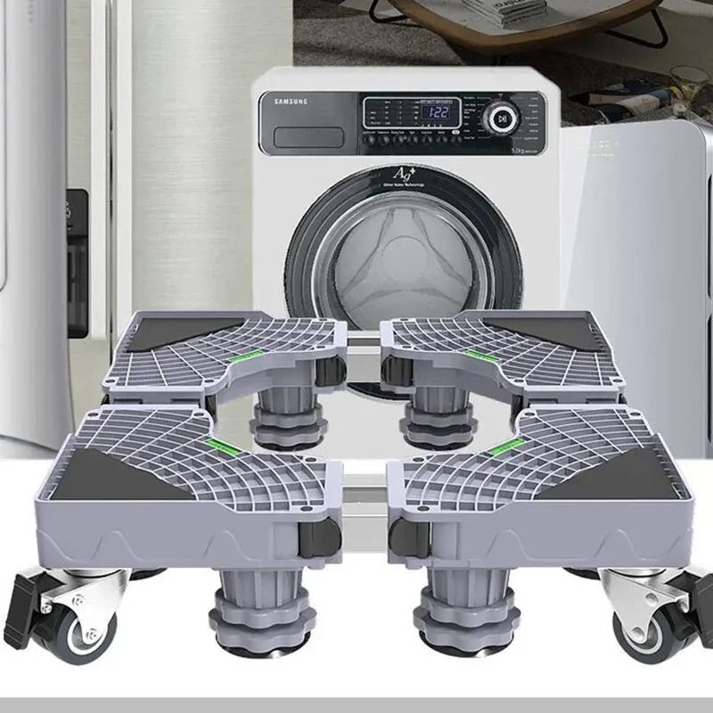 Universal Adjustable Washing Machine Stand Base For Refrigerator And Dryer Support 4 Legs And 4 Wheels