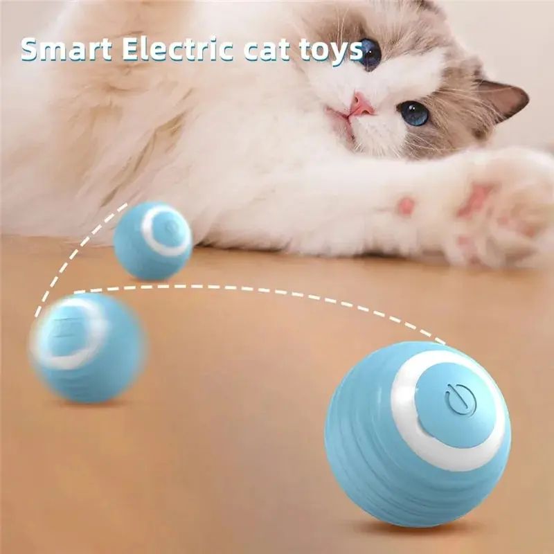 Interactive Rolling Electric Ball Toy For Cats pink
