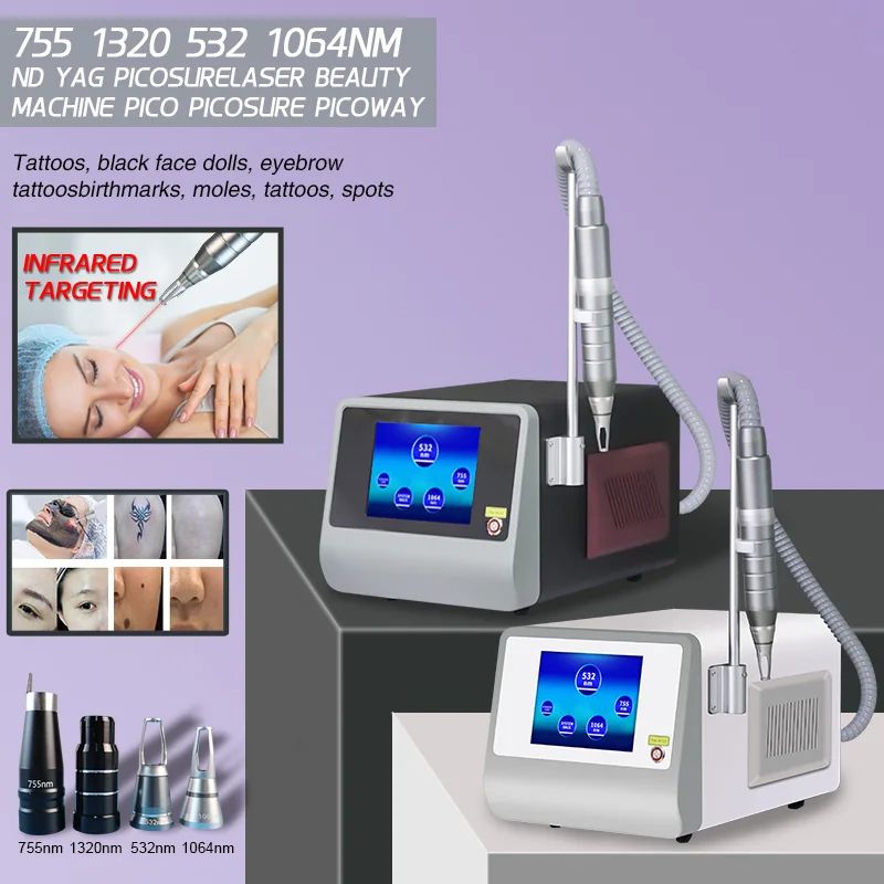 Advanced Multi Wavelength Picosecond Laser Tattoo Removal & Skin Rejuvenation System 3headsblack