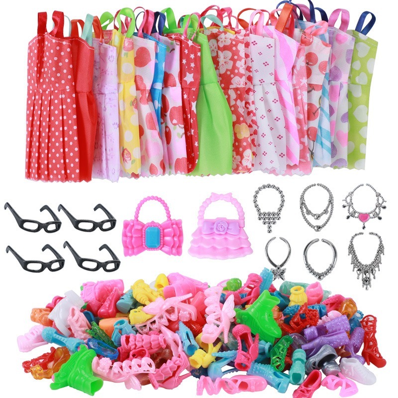Doll Clothes Set Fashion Dresses Shoes, Glasses Necklaces Handbag For Barbie Doll Doll Clothes Set Fashion Dresses Shoes, Glasses Necklaces Handbag For Barbie Doll