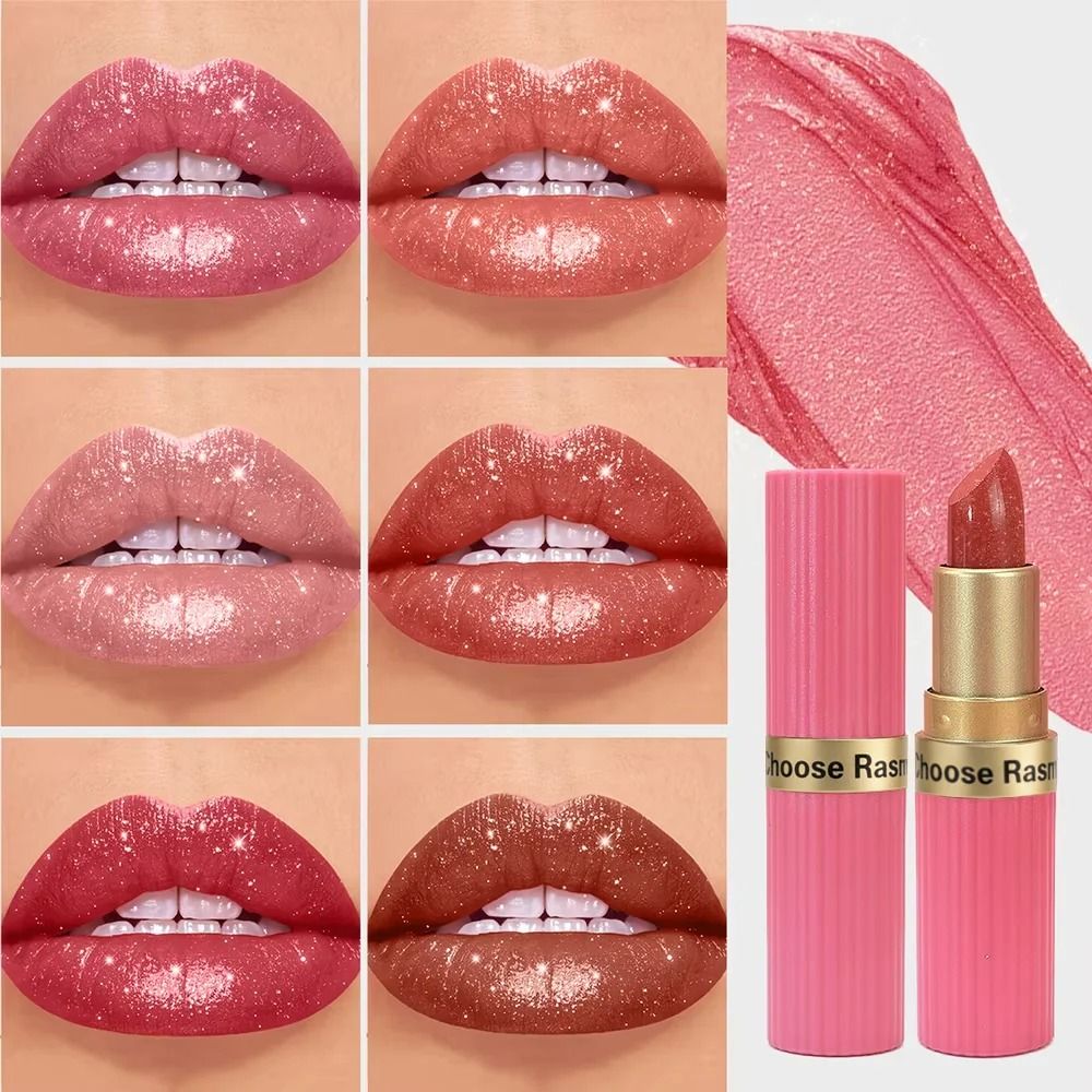 GlamAura Pearlescent Pink Metallic Glitter Lipstick Waterproof Matte Shimmer 04