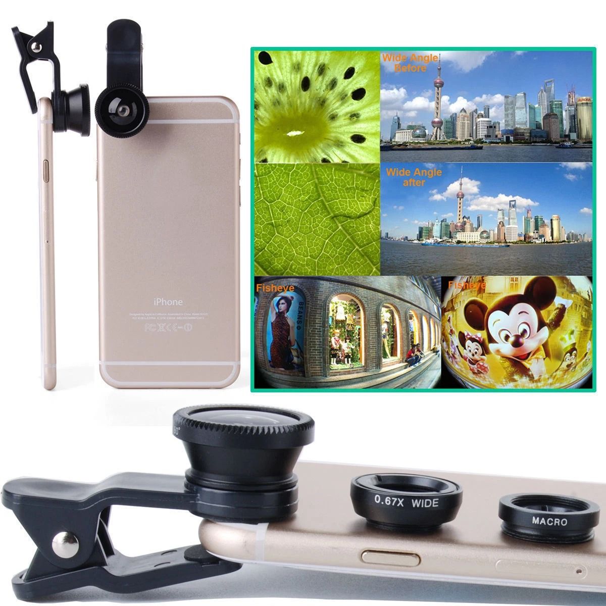 3 In1 Lens Kit, Fish Eye, Wide Angle, Macro, Telephoto Lens Camera Accessory For IPhone 3 In1 Lens Kit, Fish Eye, Wide Angle, Macro, Telephoto Lens Camera Accessory For IPhone