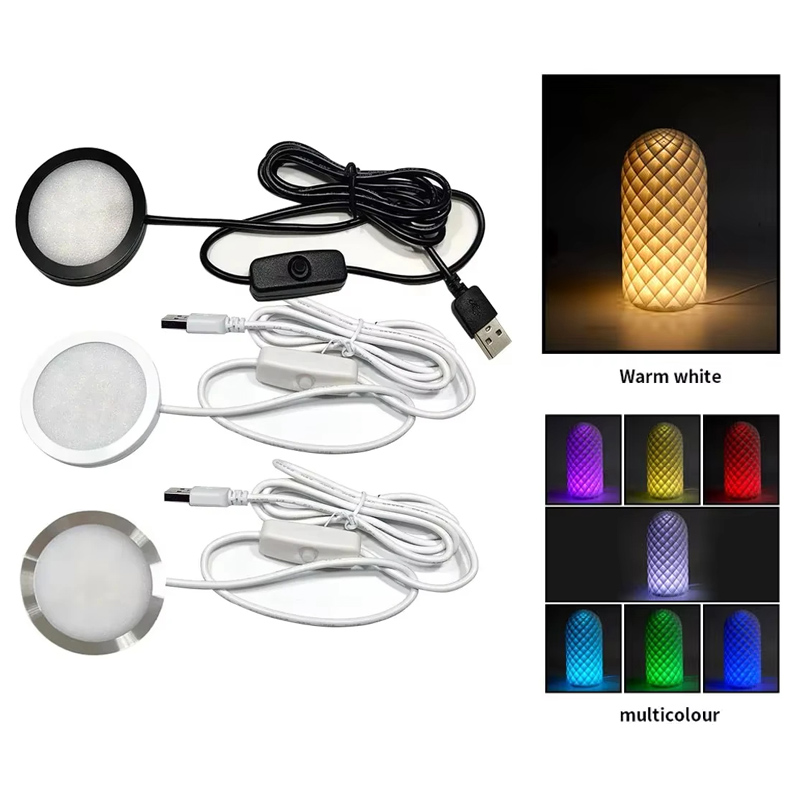 Adjustable LED Lamp Kit, LED Light Parts, DIY Model Cold Warm Light, Hardware Without Lamp Shell 7 Colors Light black Shell
