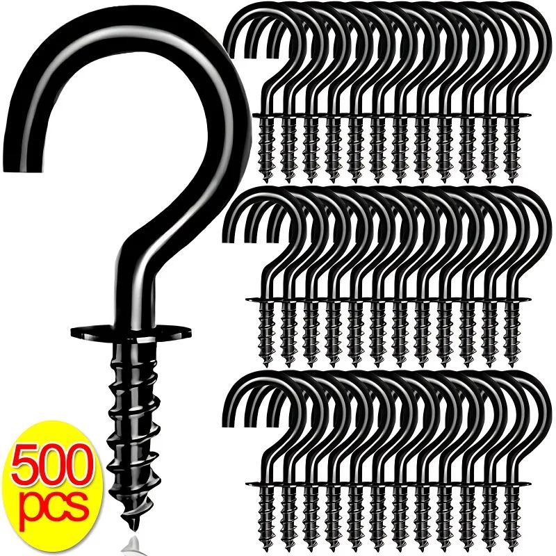 Heavy Duty Screw Hook Ceiling Hooks 100pcs black