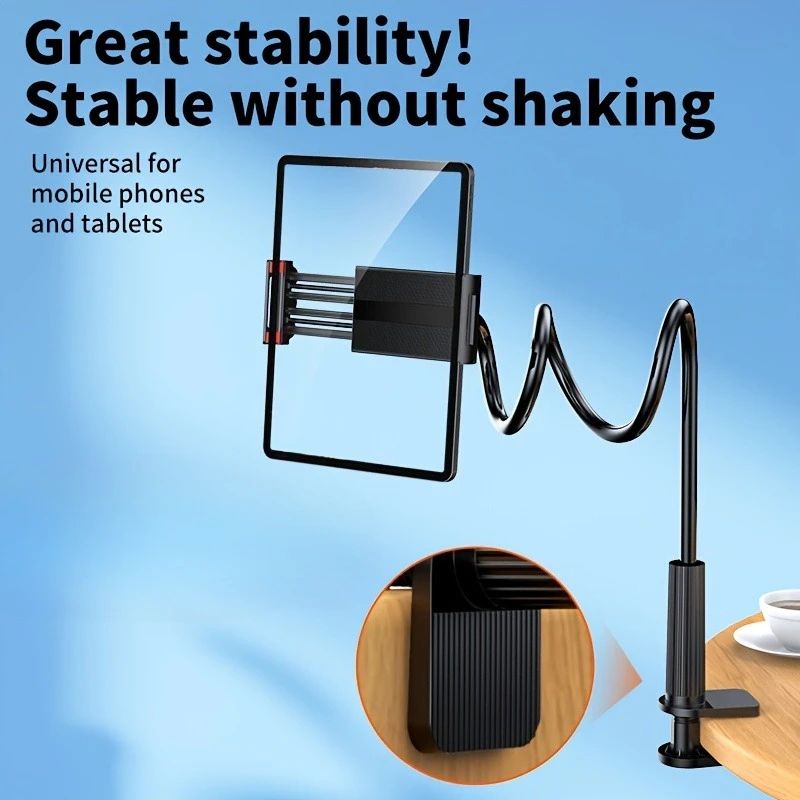 Universal 360 Rotating Tablet & Phone Holder Adjustable Flexible Desktop & Bed Stand white