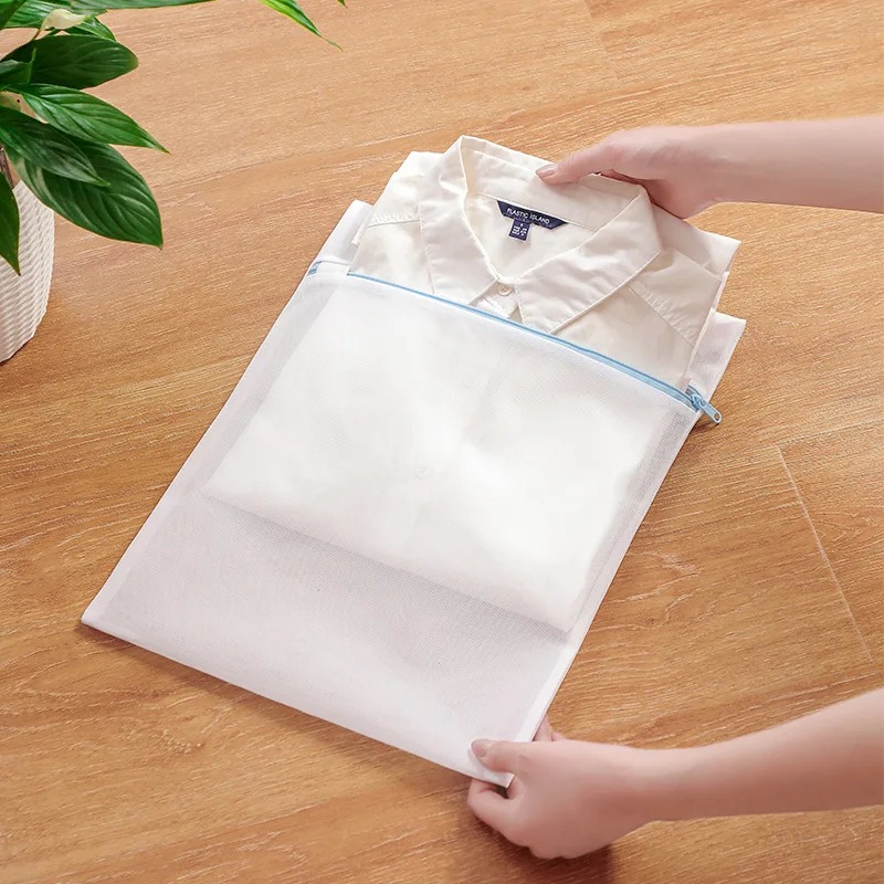 Laundry Bag Blue Zipper Clothes Protector For Washing Machine Travel Dirty Clothing Storage Organize Basket m