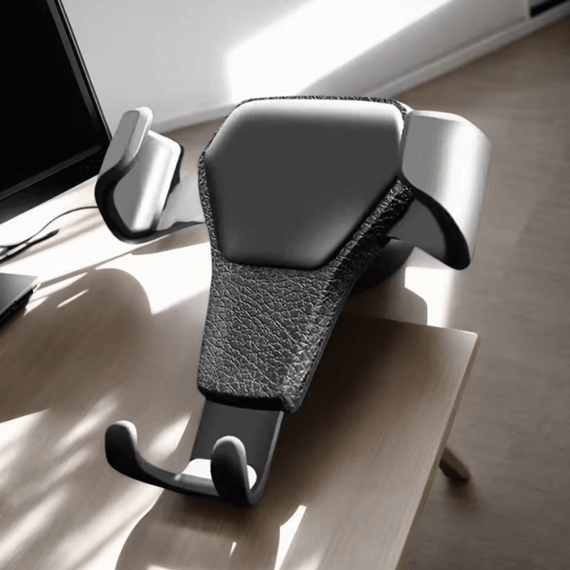 Universal Gravity Auto Phone Holder For Car Air Vent Mount Compatible With All Smartphones white