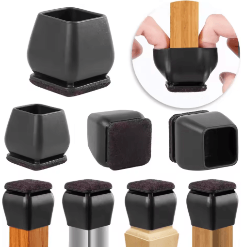 FlexGuard 15 Angled Felt Chair Leg Floor Protectors (8 Pack) m(20 28mm) Black