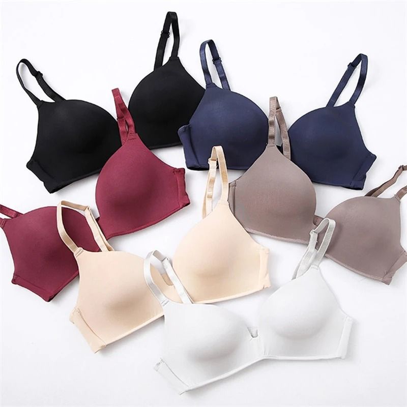 Ice Silk Bra For Women Comfort Wireless Gather Sexy Underwear Push Up Simple Lingerie Seamless Brassiere Bralette black 36ab