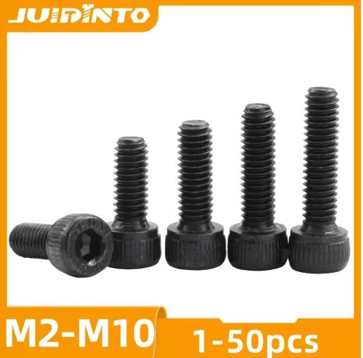 JUIDINTO Hex Socket Head Cap Screws 12.9 Grade Carbon Steel Allen Bolts M2 To M10 m2.5 50pcs 65mm