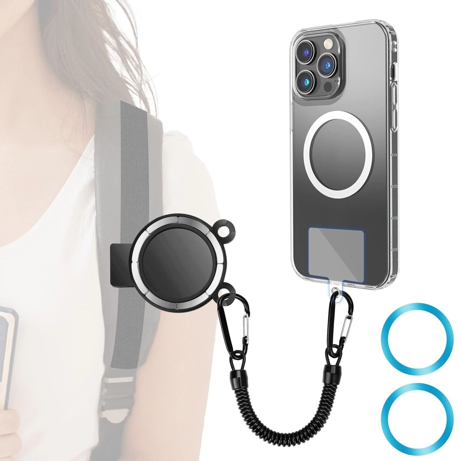 Clip Phone Mount For All Phones, Magnetic Backpack Strap Holder For Outdoor Hiking, Travel Use Clip Phone Mount For All Phones, Magnetic Backpack Strap Holder For Outdoor Hiking, Travel Use