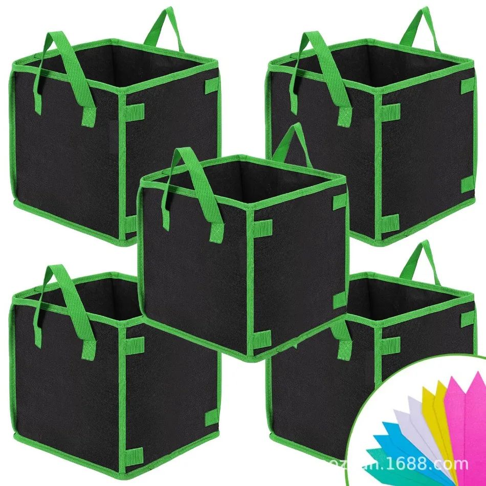 GrowCube Square Fabric Grow Bag Thick Non Woven Planting Bag With Handles For Indoor & Outdoor Gardening 35x35x35cm (13.813.813.8 In)