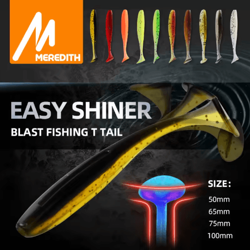 MEREDITH Easy Shiner Soft Fishing Lures Silicone Shad Baits 50mm To 100mm s07 100mm 10pcs