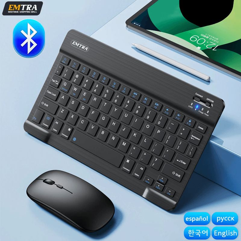 Universal Bluetooth Wireless Keyboard And Mouse Combo For IPad Tablet And PC 10