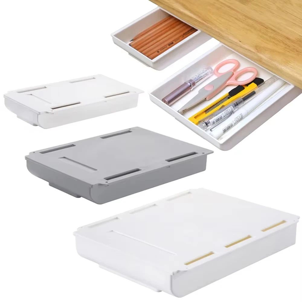 Hidden Self Adhesive Storage Organizer Box s white 1pc