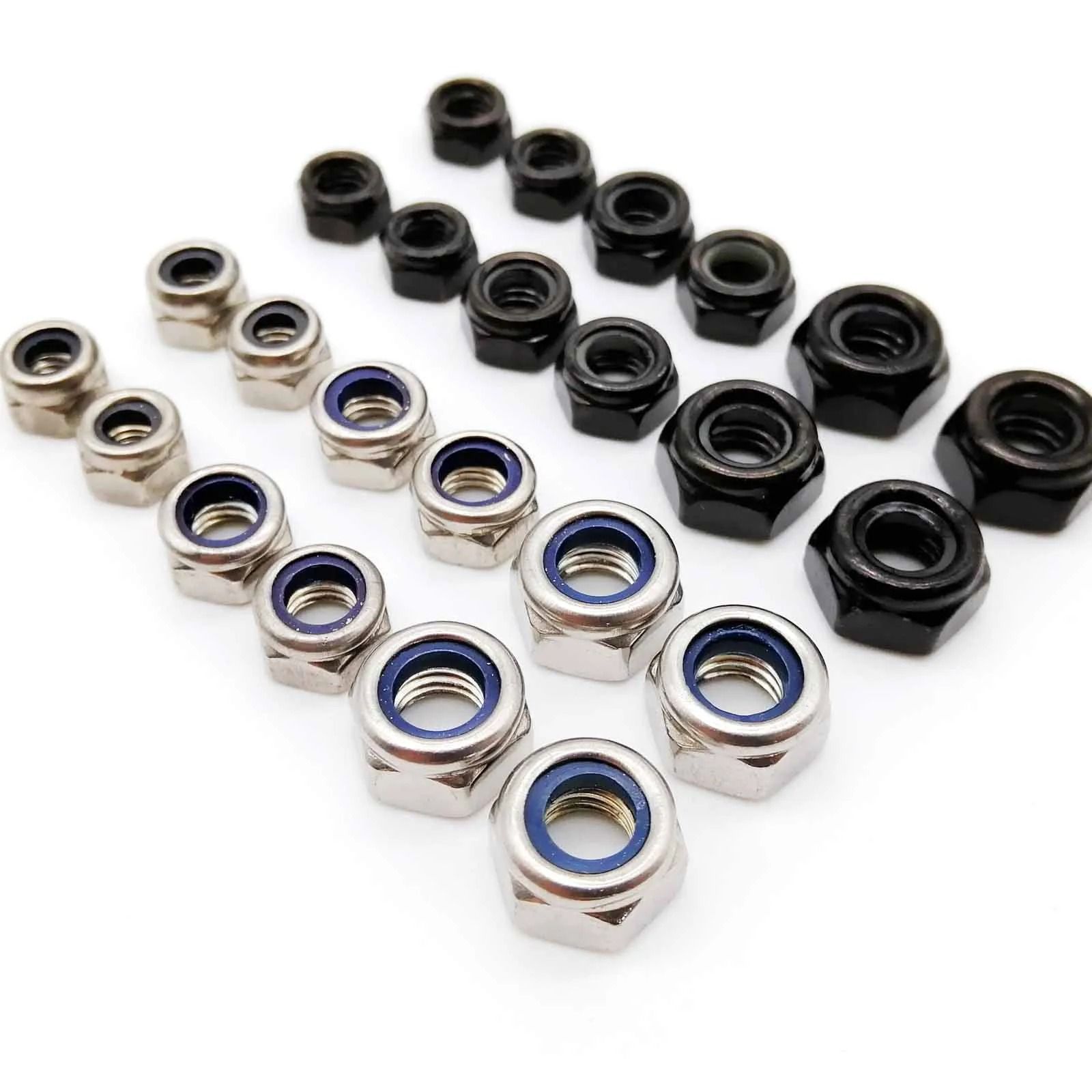 Vertex Core Blackened Stainless Steel Lock Nut Series black Carbon Steel 100pcs M2