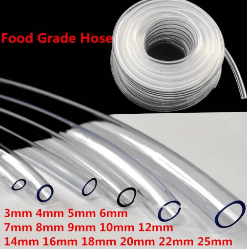 Transparent Food Grade PVC Hose Pipe (412mm) For Aquarium, Pump & General Use 9mm X 11mm 2m