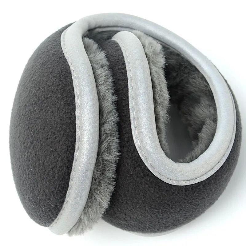 Reflective Foldable Winter Earmuffs Warm Fleece Ear Covers For Men And Women black